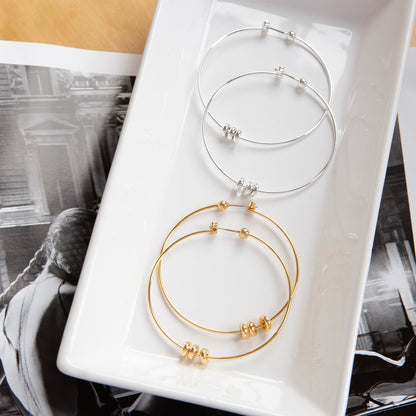 thin hoop with rondelle beads ①