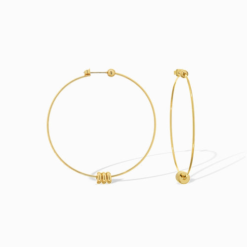 thin hoop with rondelle beads ①